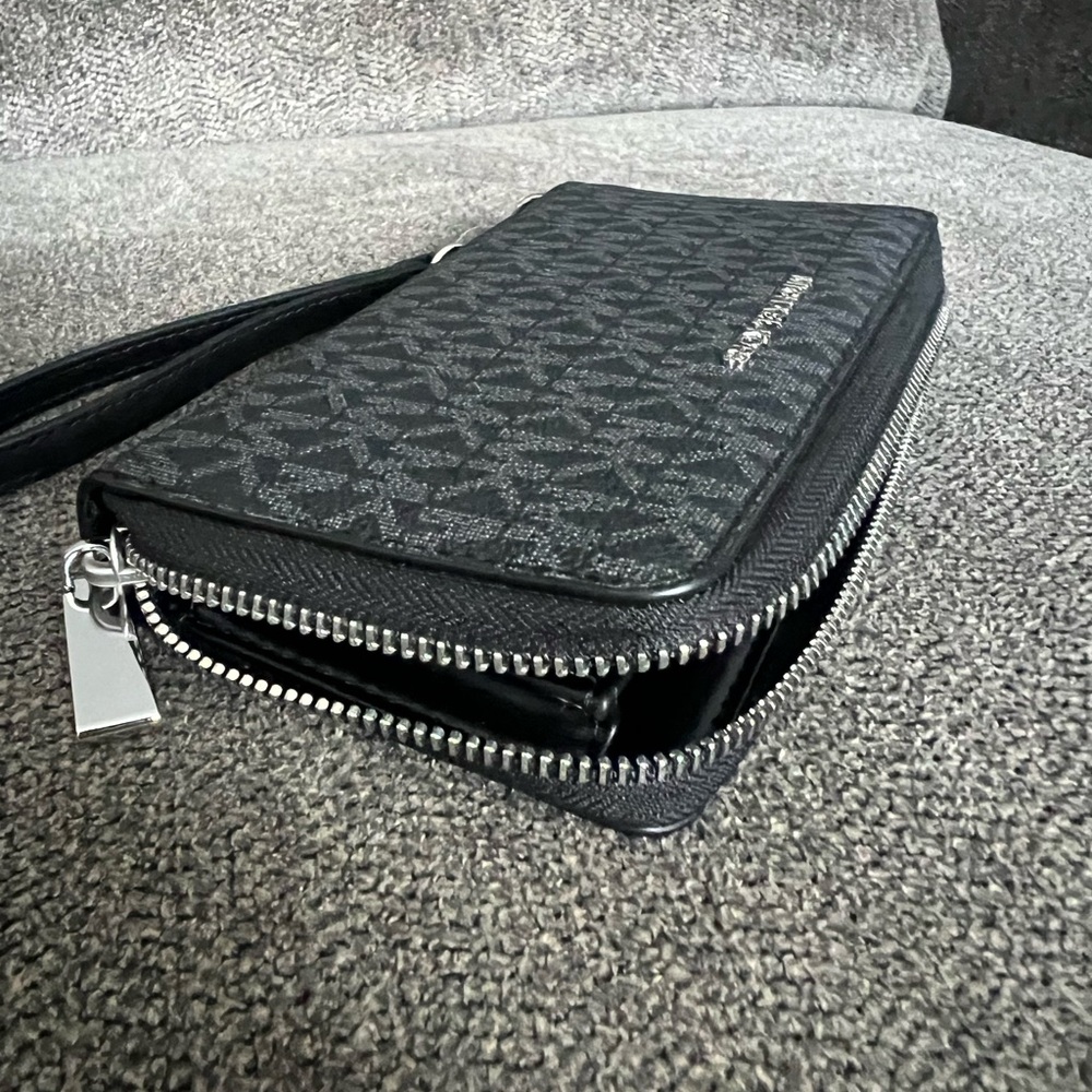 Michael Kors Black Monogram Wristlet - Picture 2 of 5